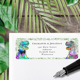 Dinosaur Themed Wedding Custom Return Address