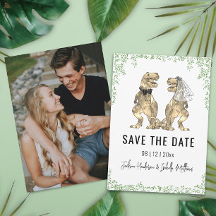 Dinosaur Themed Wedding Photo  Save The Date