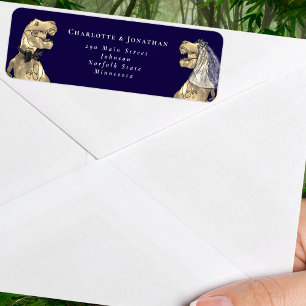 Dinosaur Themed Wedding Return Address