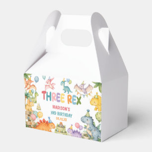 Dinosaur Three Rex 3rd Birthday Party Favour Box
