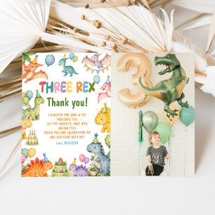 Dinosaur Three Rex 3rd Birthday Party Invitation