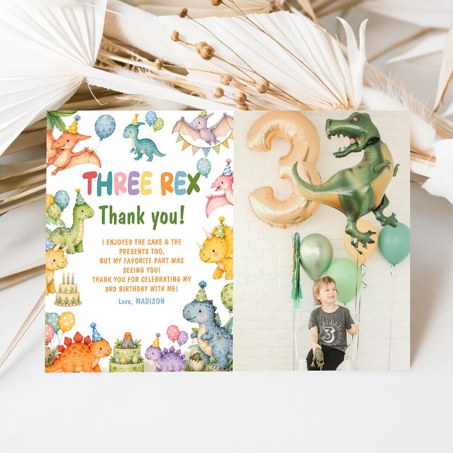 Dinosaur Three Rex 3rd Birthday Party  Invitation (Creator Uploaded)