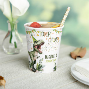 Dinosaur Three Rex 3rd Birthday Party Paper Cups