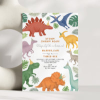 Dinosaur Three-Rex Boy Birthday Party