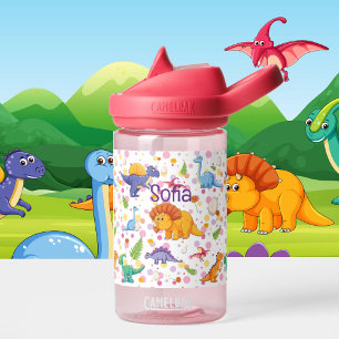 Dinosaur Toddler Personalize Name Durable Water Bottle