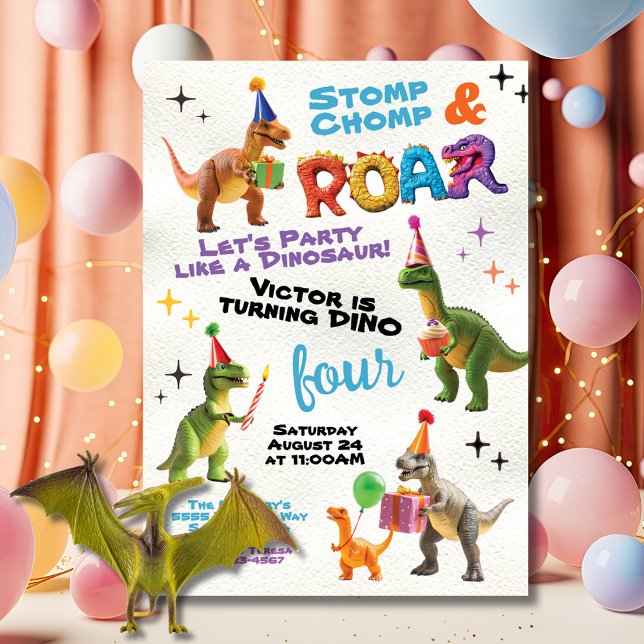 Dinosaur Toy Birthday Party Invitation (Creator Uploaded)