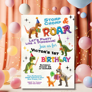 Dinosaur Toy Birthday Party Invitation