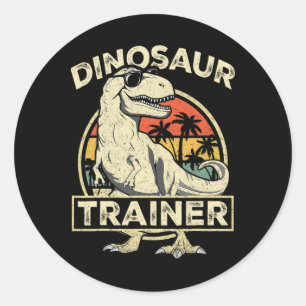 Dinosaur Trainer Halloween Costume Retro Dino Outl Classic Round Sticker