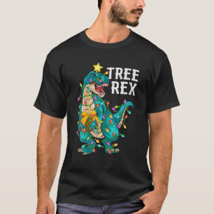 Dinosaur Tree Rex Xmas Lights Funny Trex Dinosaur T-Shirt