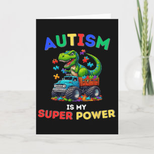 Dinosaur Trex Autism Is My Superpower Autism Aware Card