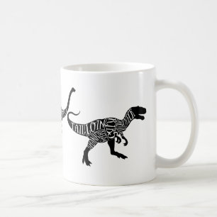 Dinosaur Trex diplodocus Meat Cuts Chart diagram Coffee Mug