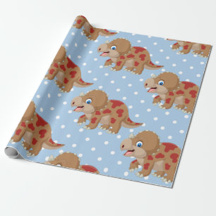 Dinosaur Triceratops Boy Wrapping Paper