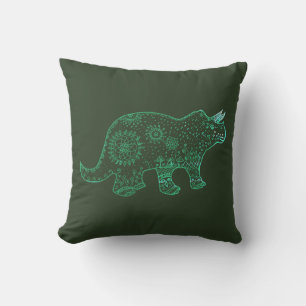 Dinosaur, Triceratops drawing Cushion
