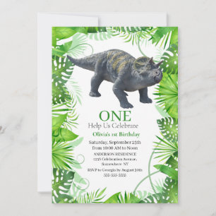 Dinosaur Triceratops Invitation