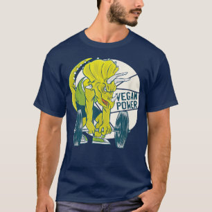 Dinosaur Triceratops Workout Gym Veggie Vegetarian T-Shirt