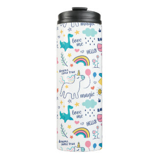 Dinosaur Tumbler, Insulated Tumbler, Rainbow Tumbl Thermal Tumbler