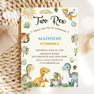 Dinosaur Two Rex Boy Invitation