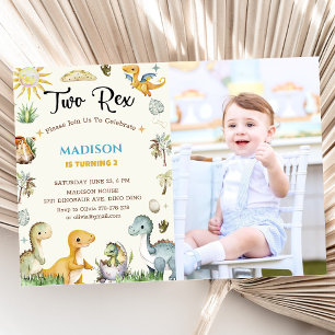 Dinosaur Two Rex Boy Invitation