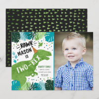 Dinosaur Two-Rex T-Rex RAWR 2nd Second Birthday