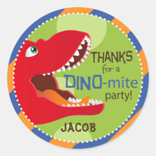 Dinosaur Tyrannosaurus Rex Birthday Cupcake Topper Classic Round Sticker