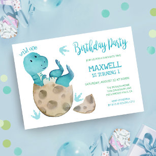 Dinosaur Tyrannosaurus Rex Boy Birthday  Invitation