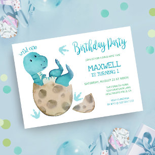 Dinosaur Tyrannosaurus Rex Boy Birthday Invitation