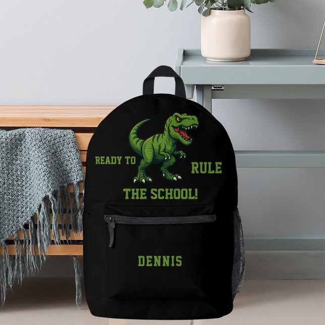 Dinosaur Tyrannosaurus Rex quote Printed Backpack (Creator Uploaded)