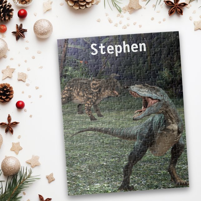 Dinosaur Tyrannosaurus T-rex Personalised For kids Jigsaw Puzzle (Creator Uploaded)