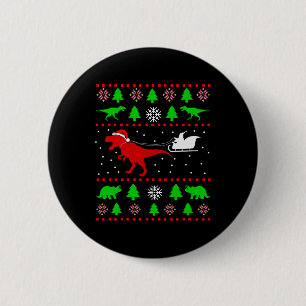 Dinosaur Ugly Christmas For Adults Kids  6 Cm Round Badge