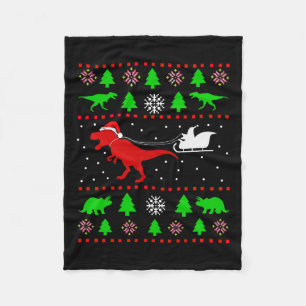 Dinosaur Ugly Christmas For Adults Kids  Fleece Blanket