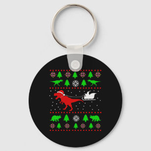Dinosaur Ugly Christmas For Adults Kids Key Ring