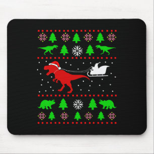 Dinosaur Ugly Christmas For Adults Kids Mouse Mat