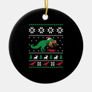 Dinosaur Ugly Christmas Funny Christmas Ceramic Tree Decoration