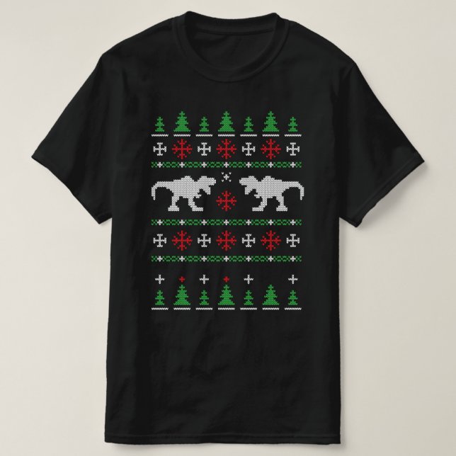 dinosaur Ugly Christmas Sweater (Design Front)
