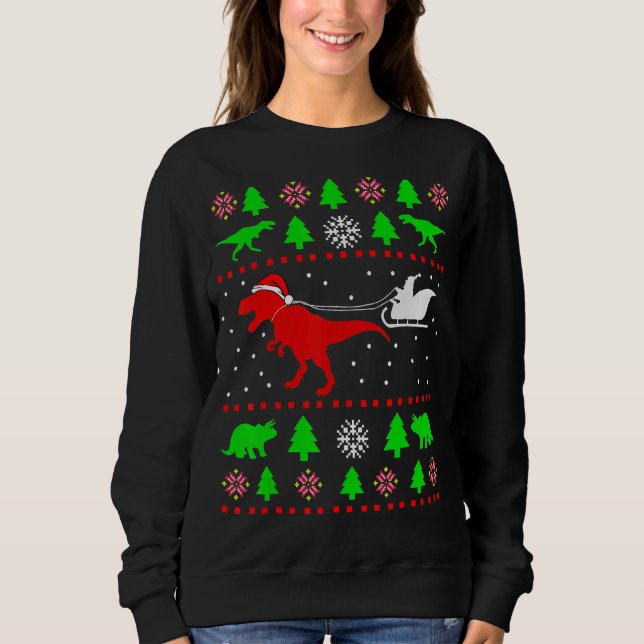 Dinosaur Ugly Christmas Sweater  for adults kids (Front)