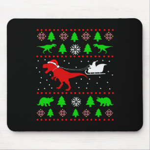 Dinosaur Ugly Christmas Sweater For Adults Kids  Mouse Mat
