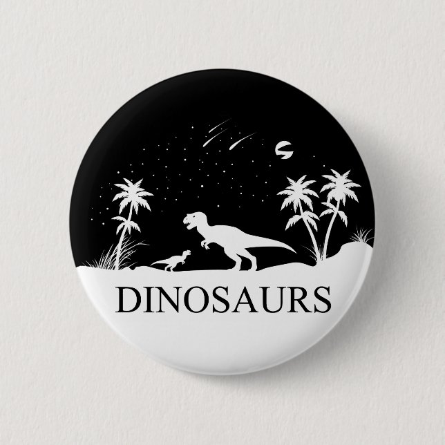 Dinosaur Under The Stars 6 Cm Round Badge (Front)