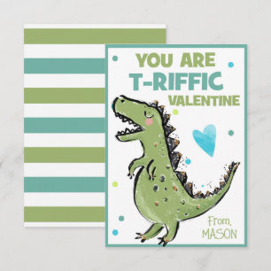 Dinosaur Valentine Card for Kids, You Are T-Riffic