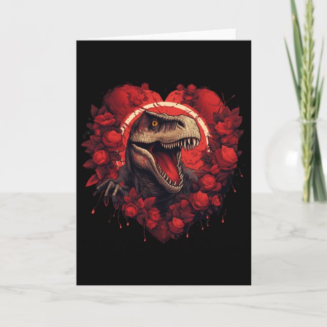 Dinosaur Valentine For Men And Women Dino Valentin Card (Front)