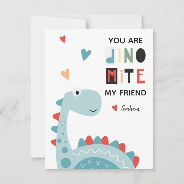 Dinosaur Valentine Holiday Card (Front)