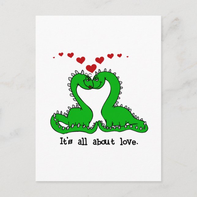 Dinosaur Valentine Love Tshirts and Gifts Holiday Postcard (Front)