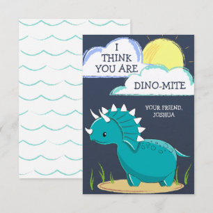 Dinosaur Valentines Day Card for Kids - Dino-mite