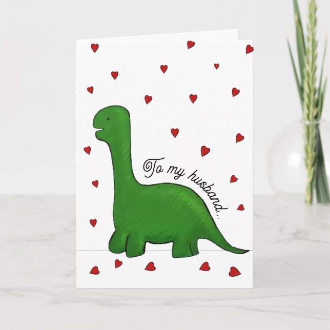 Dinosaur Valentine's Day husband Card (Front)