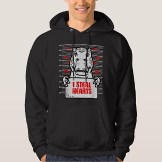Dinosaur Valentine's Day Kids I Steal Hearts T-Rex Hoodie