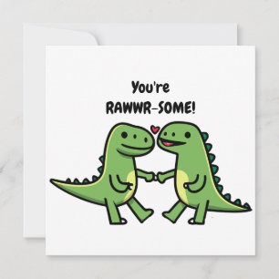 Dinosaur valentines holiday card