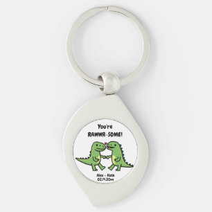 Dinosaur Valentines  Key Ring