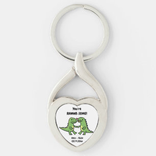Dinosaur Valentines  Key Ring