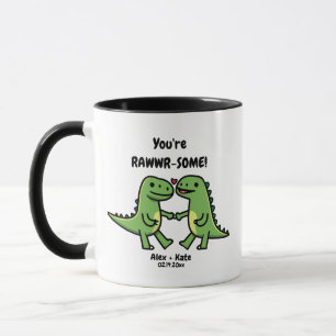 Dinosaur valentines mug