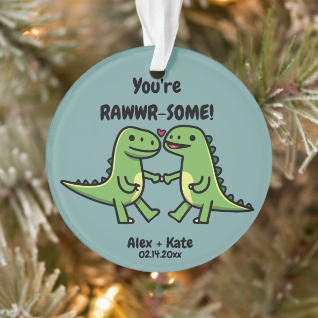 Dinosaur Valentines  Ornament (Tree)