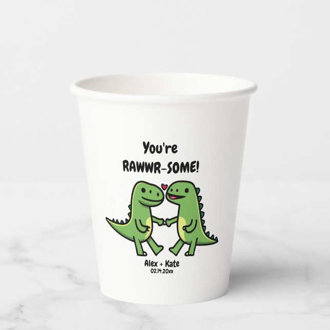 Dinosaur valentines  Paper cup (Front)